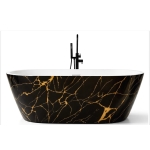 Cada Baie Freestanding Portofino Ovala Neagru-Auriu 1700x750
