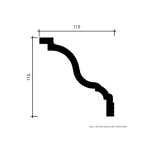 Cornisa Decorativa Hardec HDPS ( polimer dur) Alb 116x110x2000 mm - imagine 2
