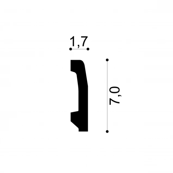 Alb 70x17x2000 mm