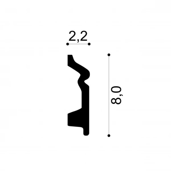 Alb 80x22x2000 mm