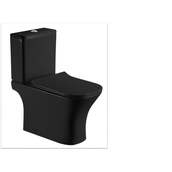 Vas Wc + Rezervor T2065 Negru plus capac cu inchidere lenta si armatura inclusa
