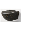 Vas wc suspendat W206DB negru+gold cu capac duroplast cu amortizor